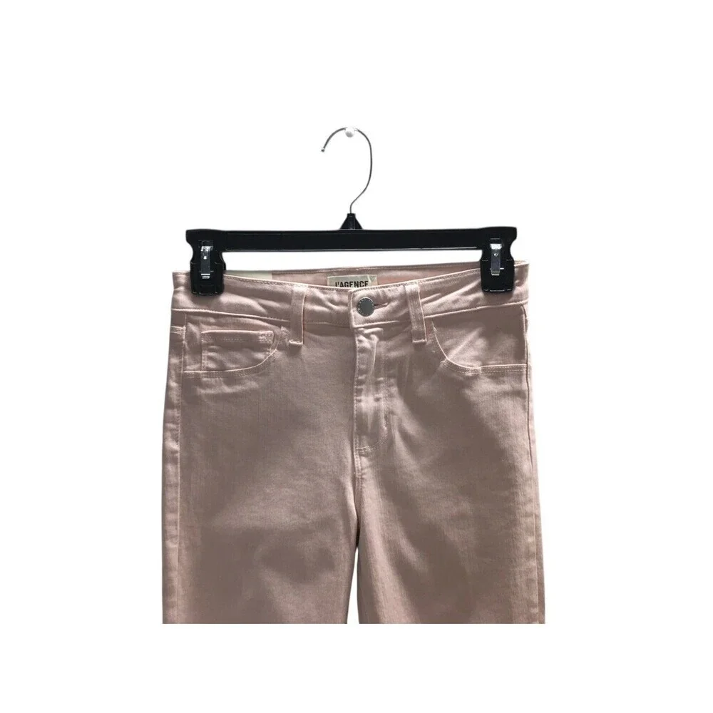 L'Agence Jeans Women's Size 25 Petal Pink Margot Skinny Cotton Blend